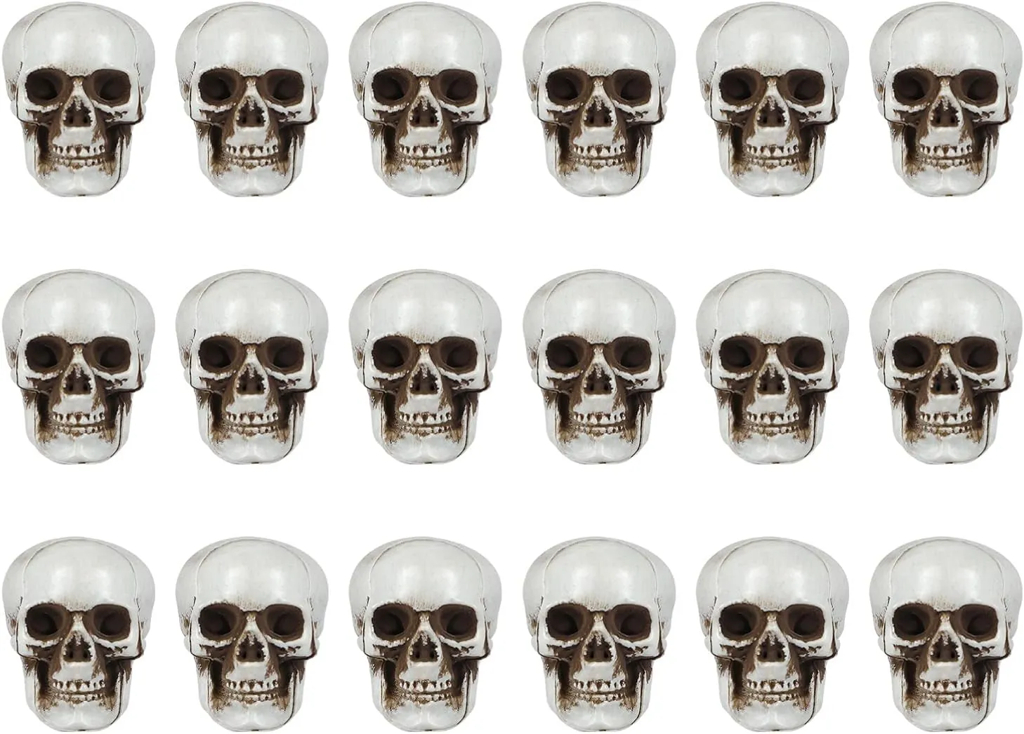 viscosity unconsciously righteous reluctantly Decoration Bone Decor Prank Props Skull Heads for Halloween Trick Toy Accessories NUOBESTY 18Pcs Mini Skull Model Plastic Skull Heads Decorations Skeleton 