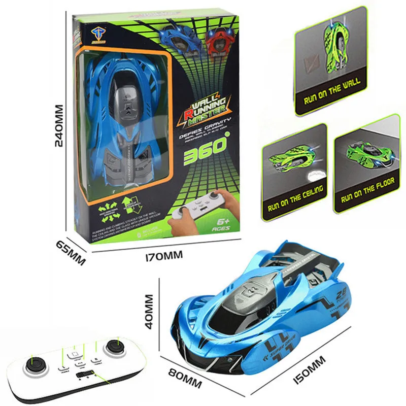 Wall Climbing Rotating Stunt Kids RC Racing Toy