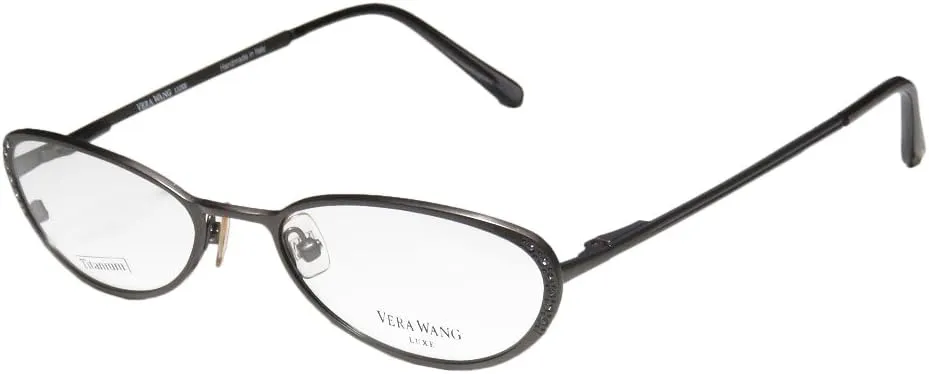Wang Epiphany I musical Womens/Ladies Designer Full-rim Titanium Crystals Flexible Hinges Hot Handmade In Italy Eyeglasses/Eye Glasses (49-17-130$ Gunmetal) Vera 