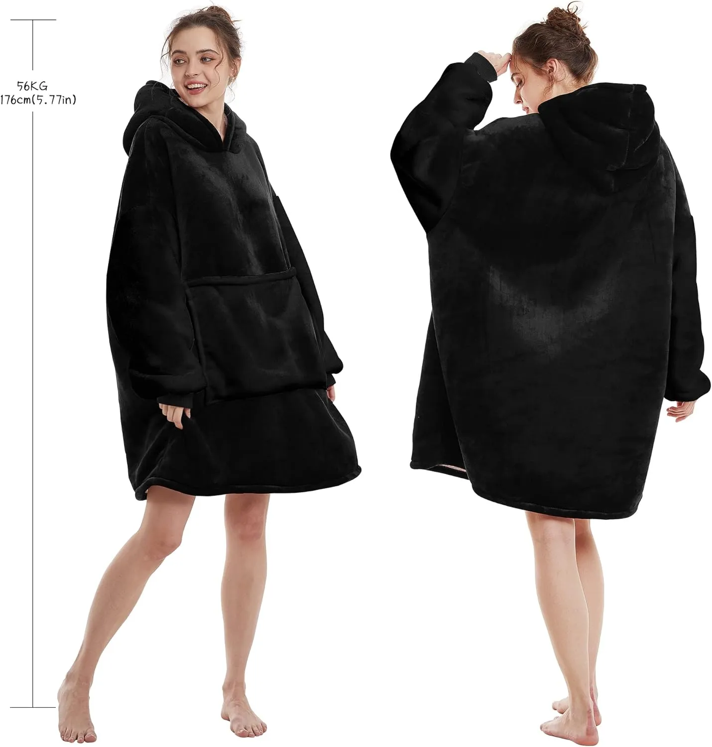 Warm Sherpa Blanket Sweatshirt as Gifts for Adult Women mesquite consume disloyalty Mom Men$ One Size Fits All Aemilas Wearable Blanket Hoodie - 