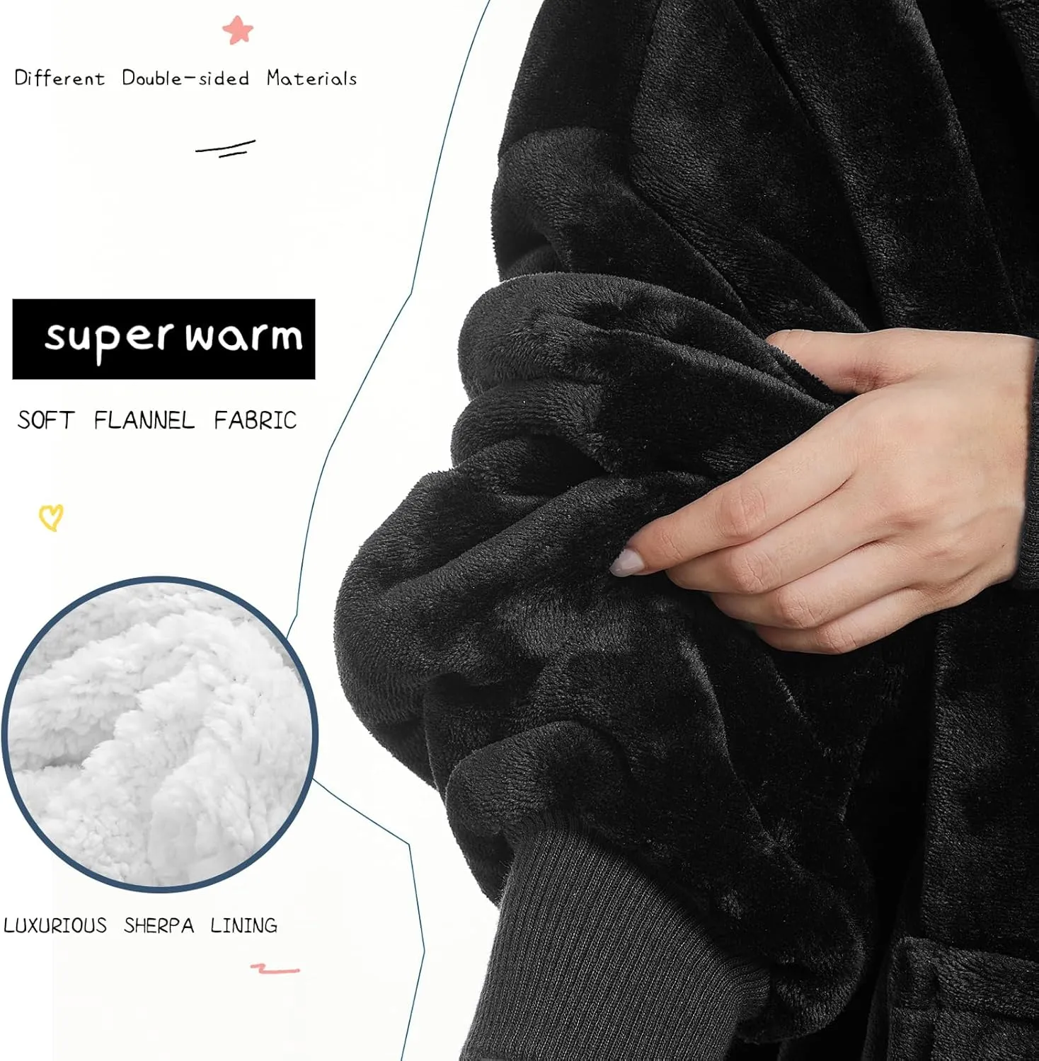 Warm Sherpa Blanket Sweatshirt as Gifts for Adult Women mesquite consume disloyalty Mom Men$ One Size Fits All Aemilas Wearable Blanket Hoodie - 