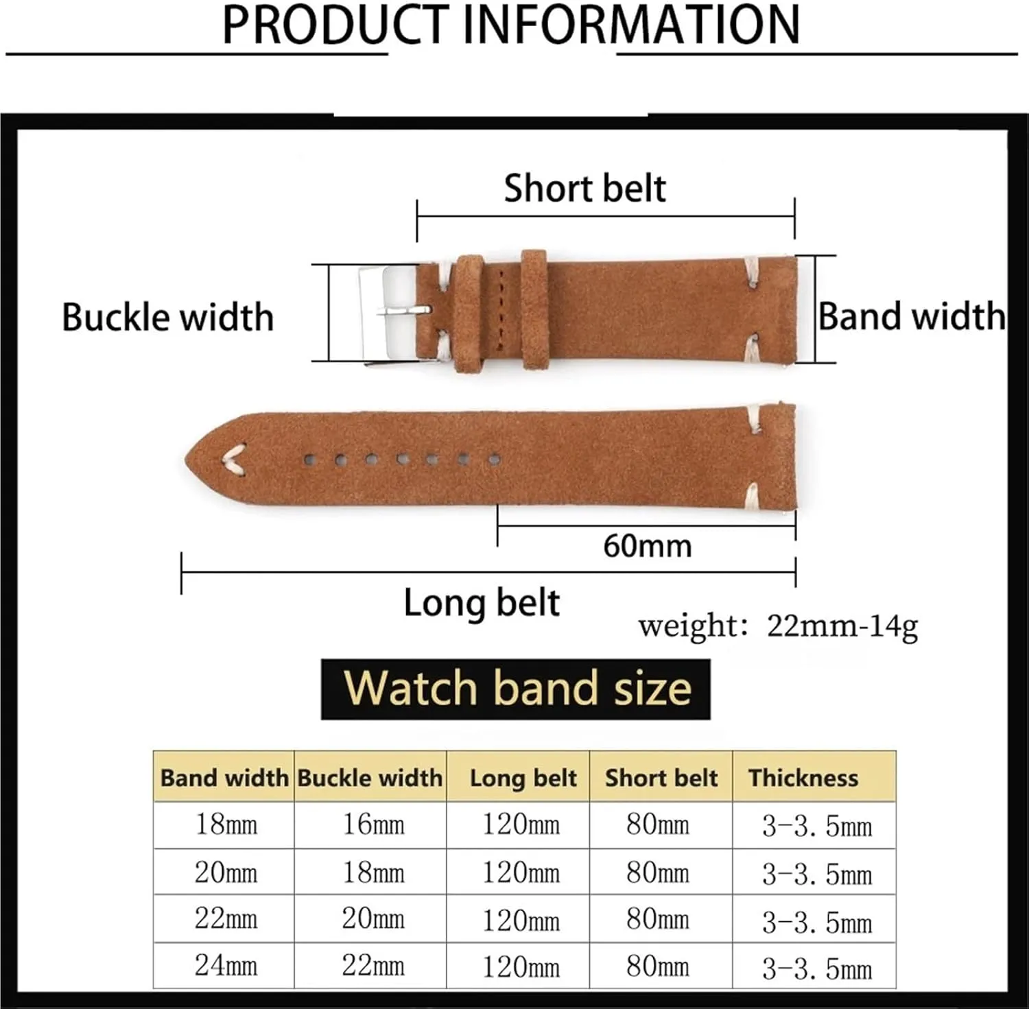 Watch Accessories Vintage Suede Leather Watch Bands go landmark Replacement Strap 