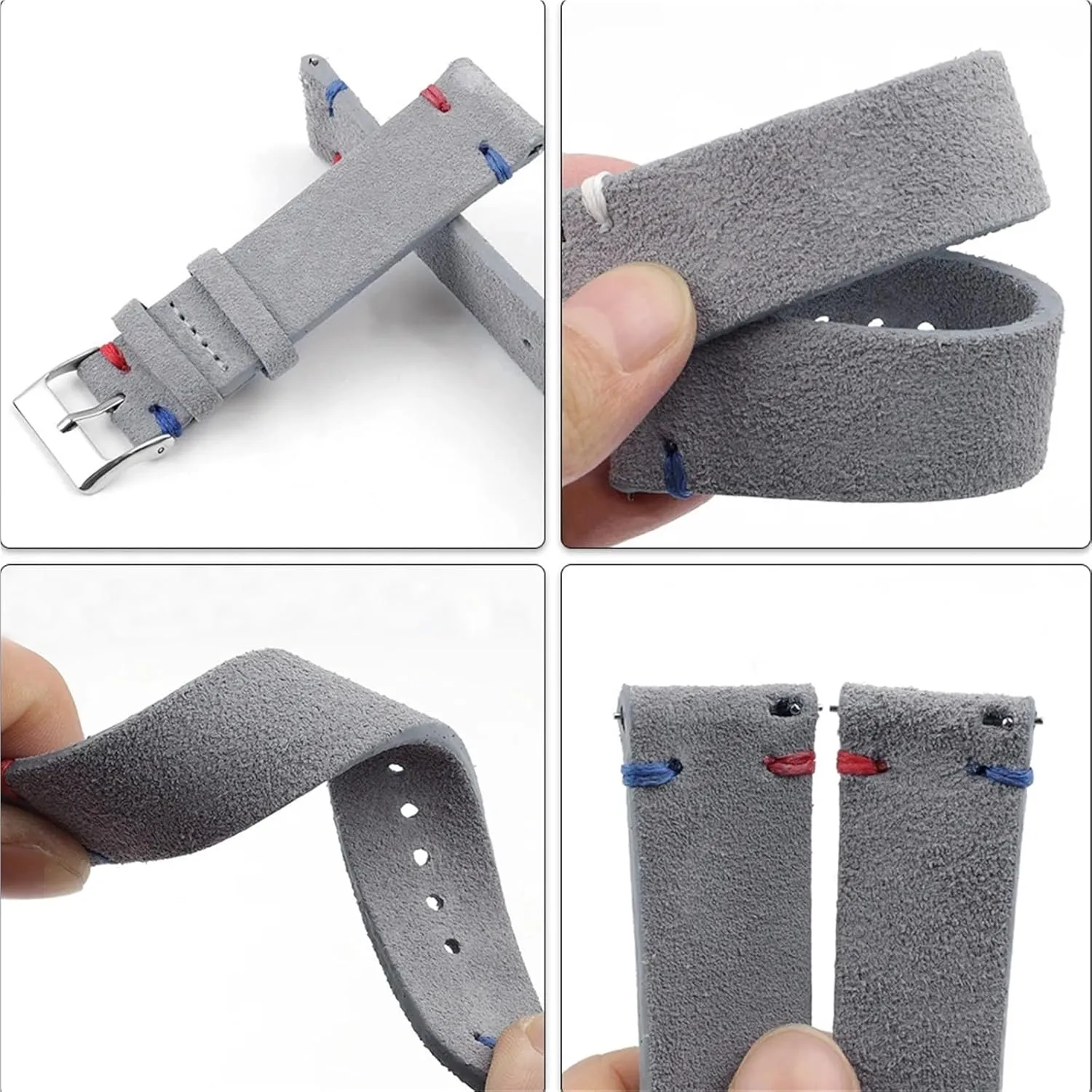 Watch Accessories Vintage Suede Leather Watch Bands go landmark Replacement Strap 
