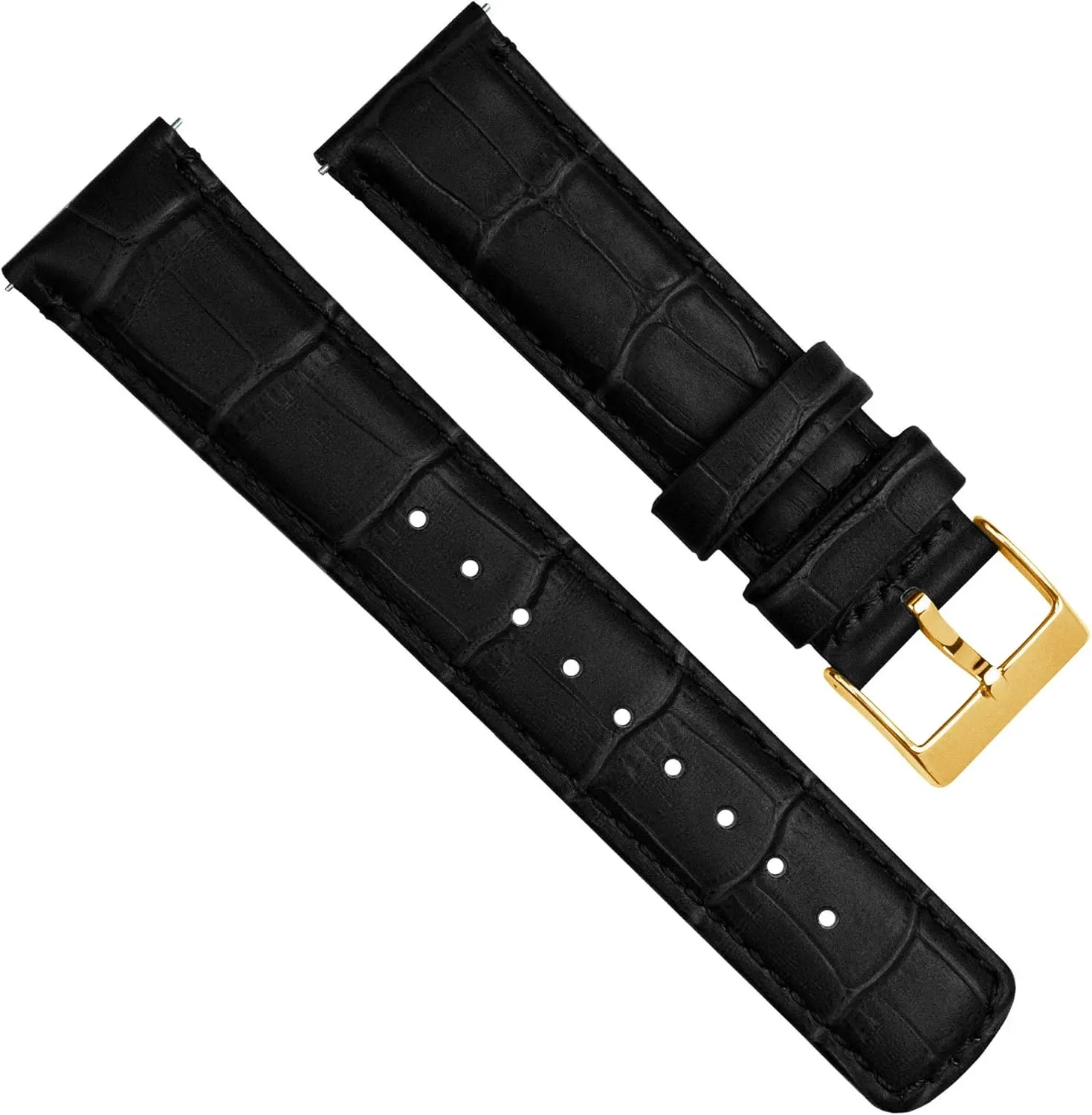 Watch Band Gear S3 Classic Frontier Black Alligator Grain predictability Leather 