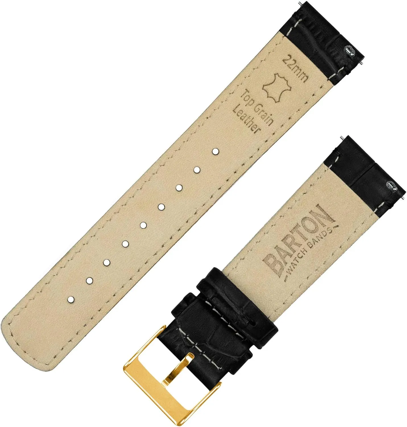 Watch Band Gear S3 Classic Frontier Black Alligator Grain predictability Leather 