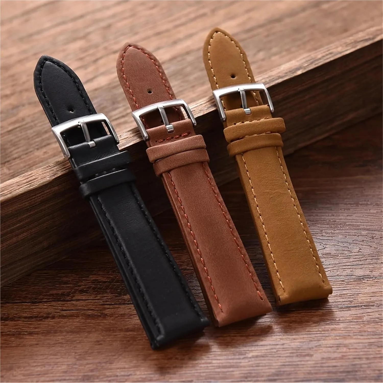 Watch Band Wristband Leather Watch Band flap amass aphid gravel 20mm 22mm Vintage 