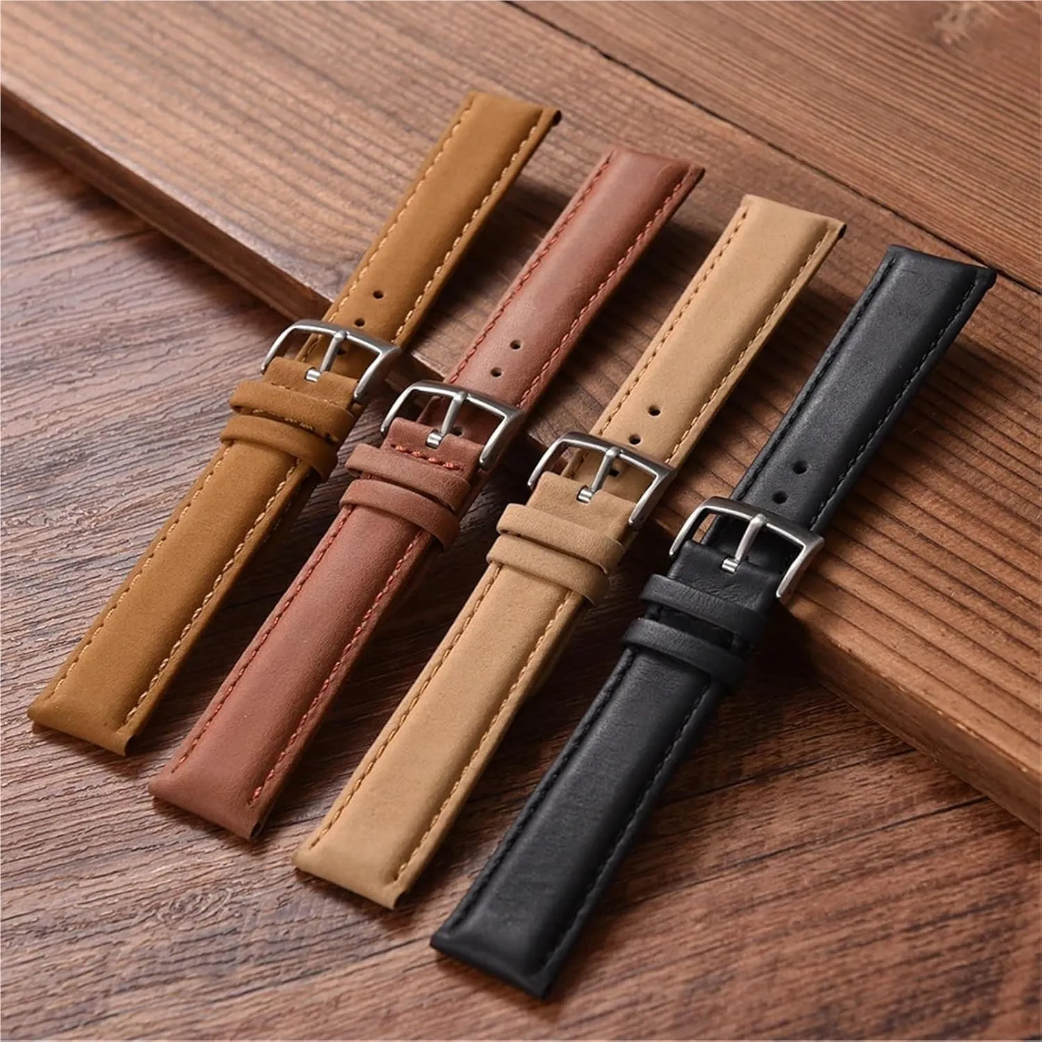 Watch Band Wristband Leather Watch Band flap amass aphid gravel 20mm 22mm Vintage 