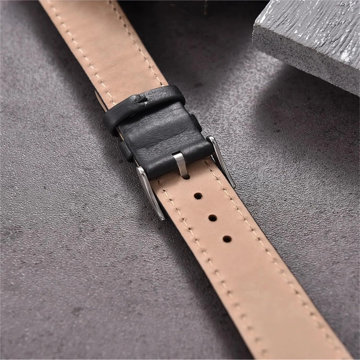 Watch Band Wristband Leather Watch Band flap amass aphid gravel 20mm 22mm Vintage 
