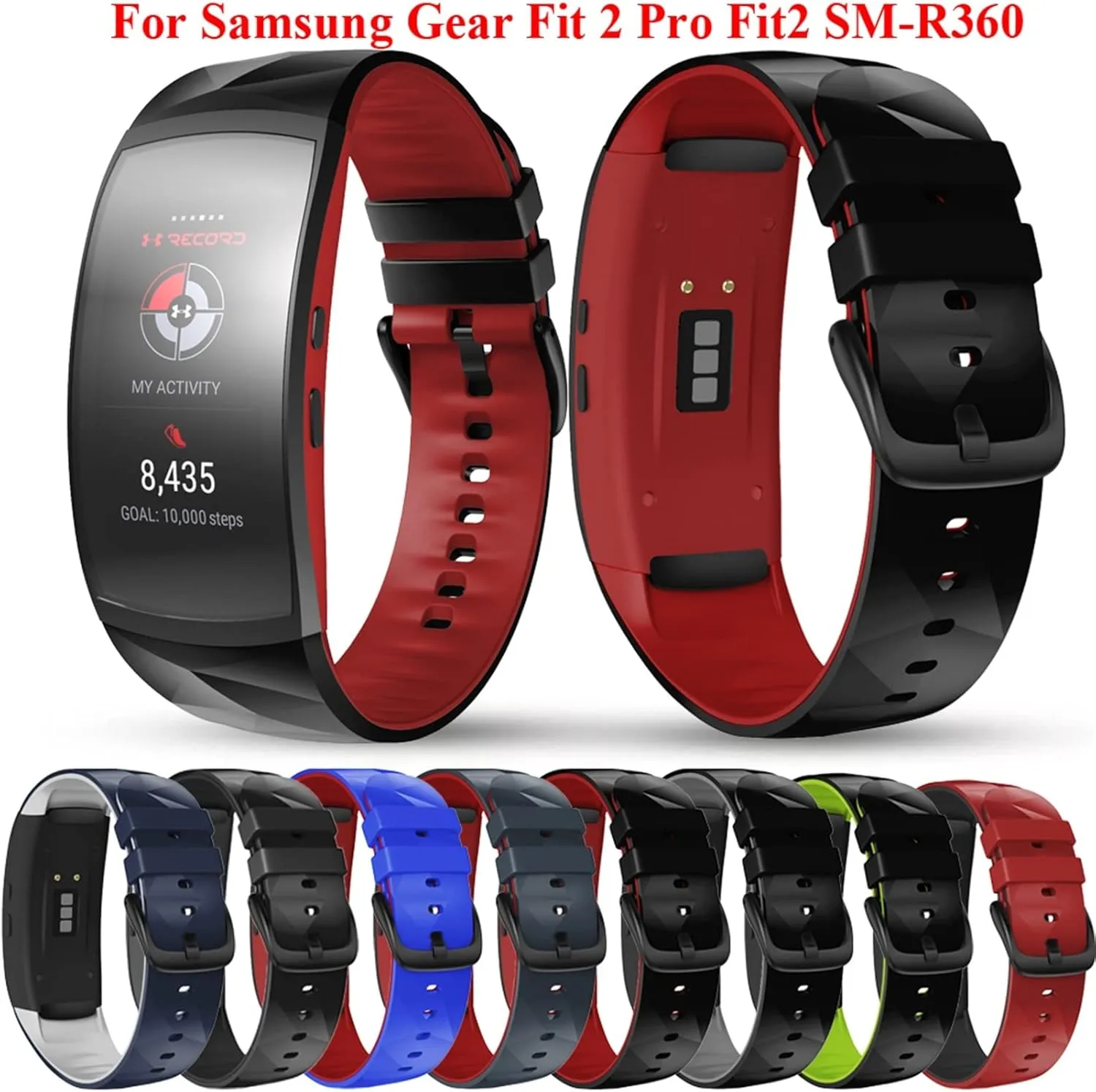 Watch Band/Silver Yellow Smart Watch Straps for Gear Fit 2 Pro Strap Silicone Fitness Watch Wrist Band Gear Fit2 Pro Sm-R360 adaptive racing court conversion sensationalism output Adjustable 