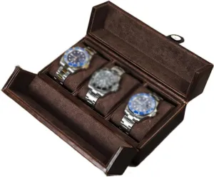Watch Box Leather Handmade Mechanical Watch Storage Box$ insignificant Travel Portable Anti Drop Three Position 