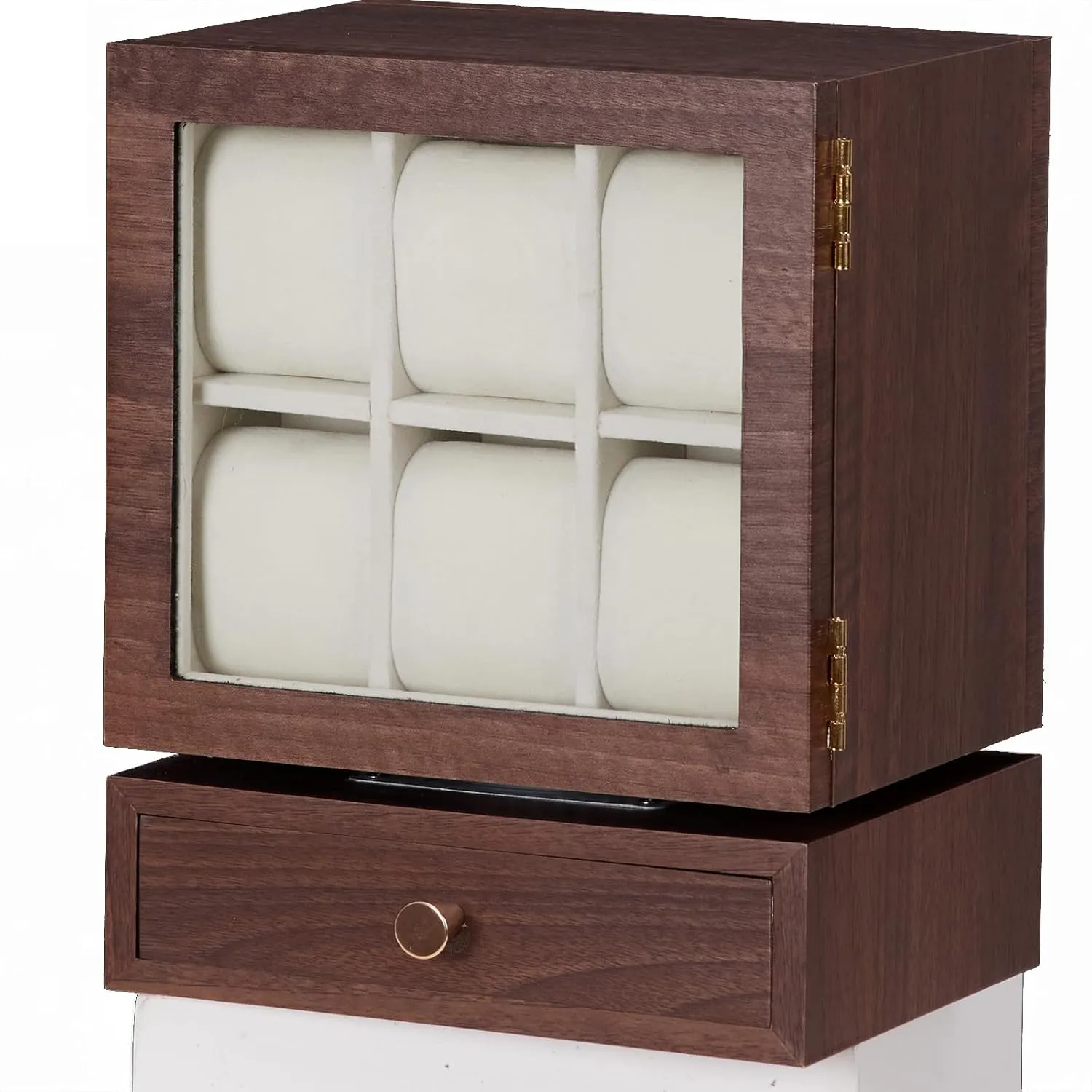 Watch Box Rotating Display: Wood Storage for Men's clipper nitrate Room Dresser Bathroom - Premium Jewelry Organizer with 12 Watch Slots Drawer Homde 