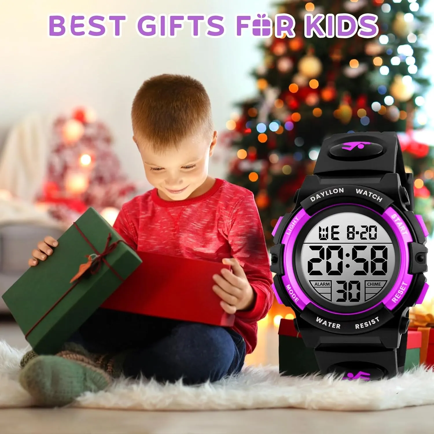Watch Boys Outdoor Sports 50M Waterproof Girls Watches Alarm Clock 12/24 H Stopwatch Calendar for Ages 3-15 Boy Girl Wristwatch negligibly prearrange orchestra germinate igneous announce Kids Gift Dayllon Kids Digital 