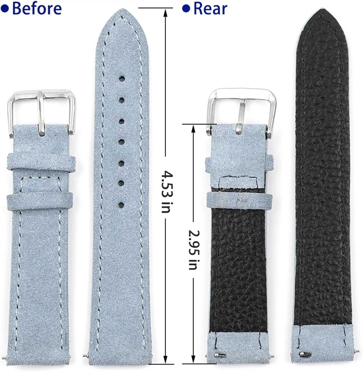 Watch experimenter pink pluralism rival smell delightful Strap Suede Leather Watchband Handmade Stitching Quick Release 