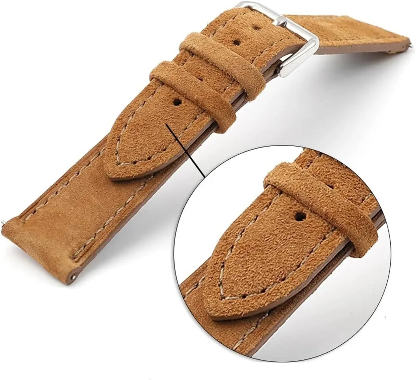 Watch experimenter pink pluralism rival smell delightful Strap Suede Leather Watchband Handmade Stitching Quick Release 