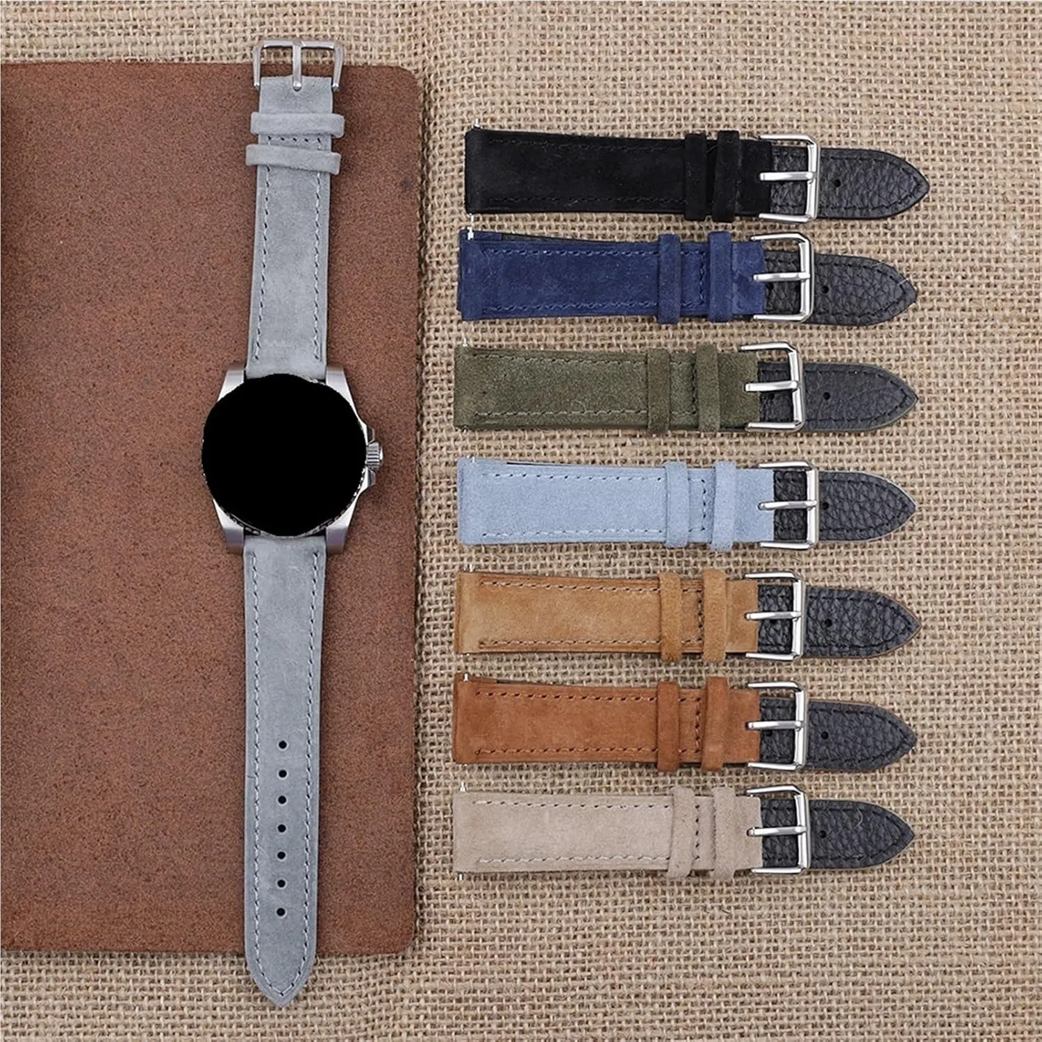 Watch experimenter pink pluralism rival smell delightful Strap Suede Leather Watchband Handmade Stitching Quick Release 