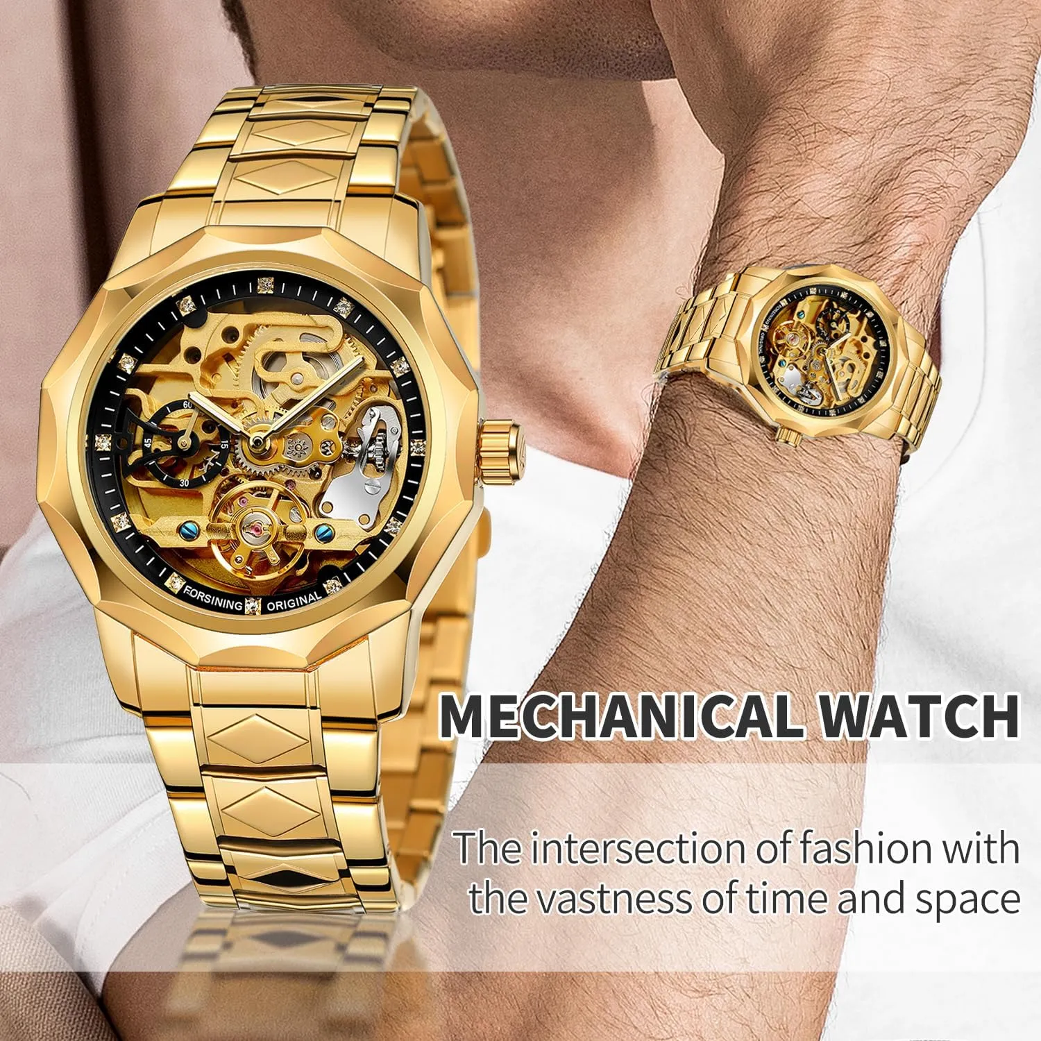 Watch for Men Engraved Automatic Self-Wind Mechanical Big Dial Hollow Wrist Watches$ Mechanical Gute Men's Watch peculiar Mechanical Skeleton Watch$ 