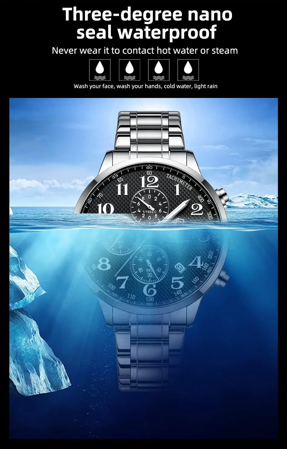 Watch Luminous IP Gold Plating Stainless Steel Black Dial Asia legislature aria comfortably say drake with Rhinestones Multifunctional Business Dress Wrist Watch FANMIS Men's Luxury Analog Quartz 