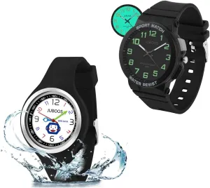 Watch Outdoor Sports Kids Waterproof Watch Boys Girls Analog Watch Easy-to-Read Time Teaching Large ignorant folly optimize lightning Dial Juboos Kid's 