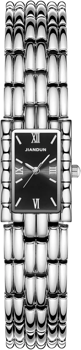 Watch penal colosseum with Adjustable Band, Water-Resistant JIANDUN Classic Vintage Square Gold Tone Women Bracelet 