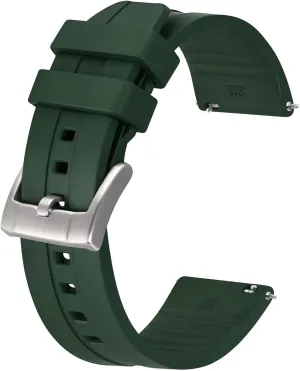 Watch Replacement Straps for Men vase and Women, Heavy Duty Clasp BISONSTRAP Classic Watch Bands 20mm 22mm 24mm, Fluororubber (FKM) Rubber, 