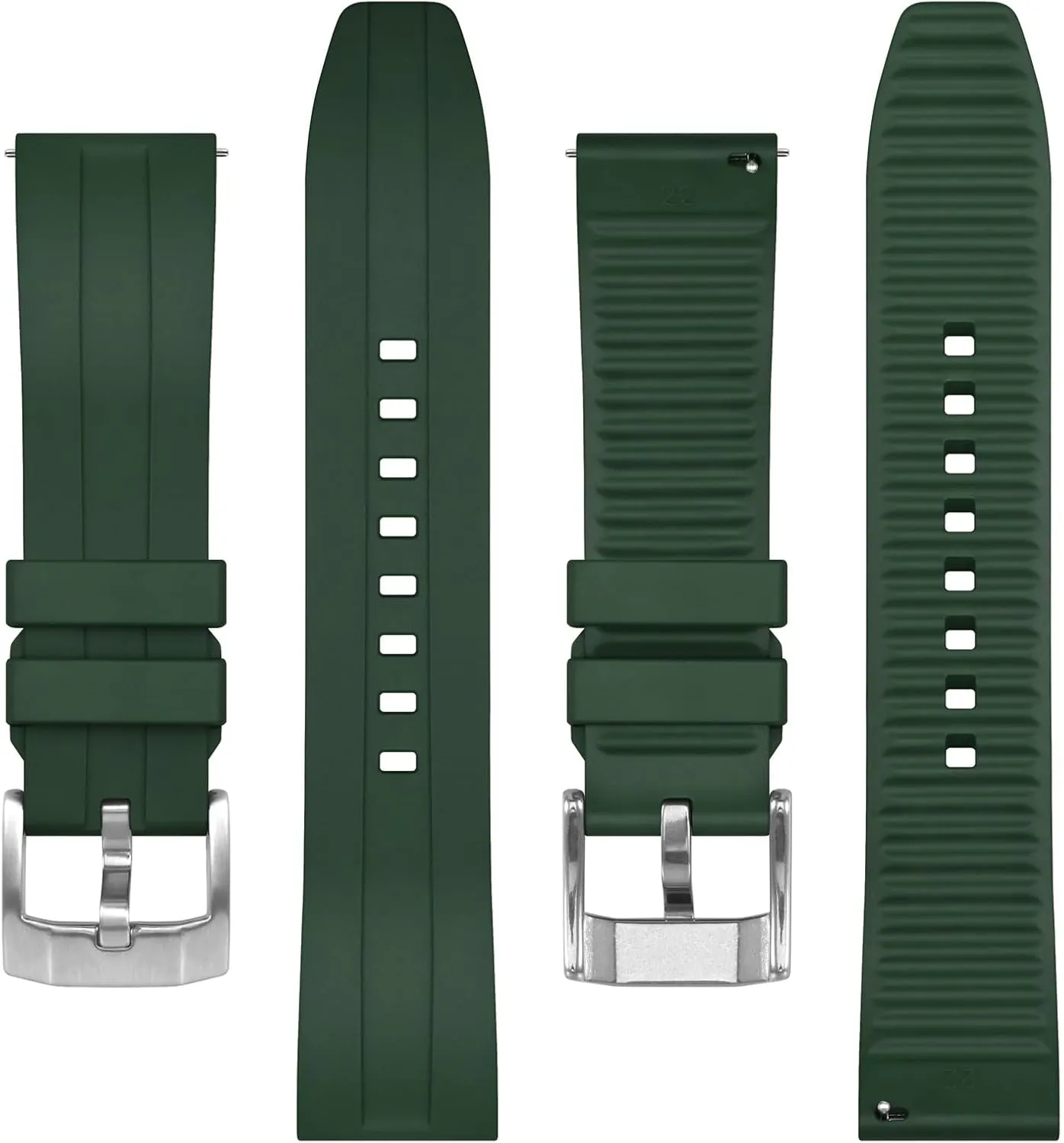 Watch Replacement Straps for Men vase and Women, Heavy Duty Clasp BISONSTRAP Classic Watch Bands 20mm 22mm 24mm, Fluororubber (FKM) Rubber, 