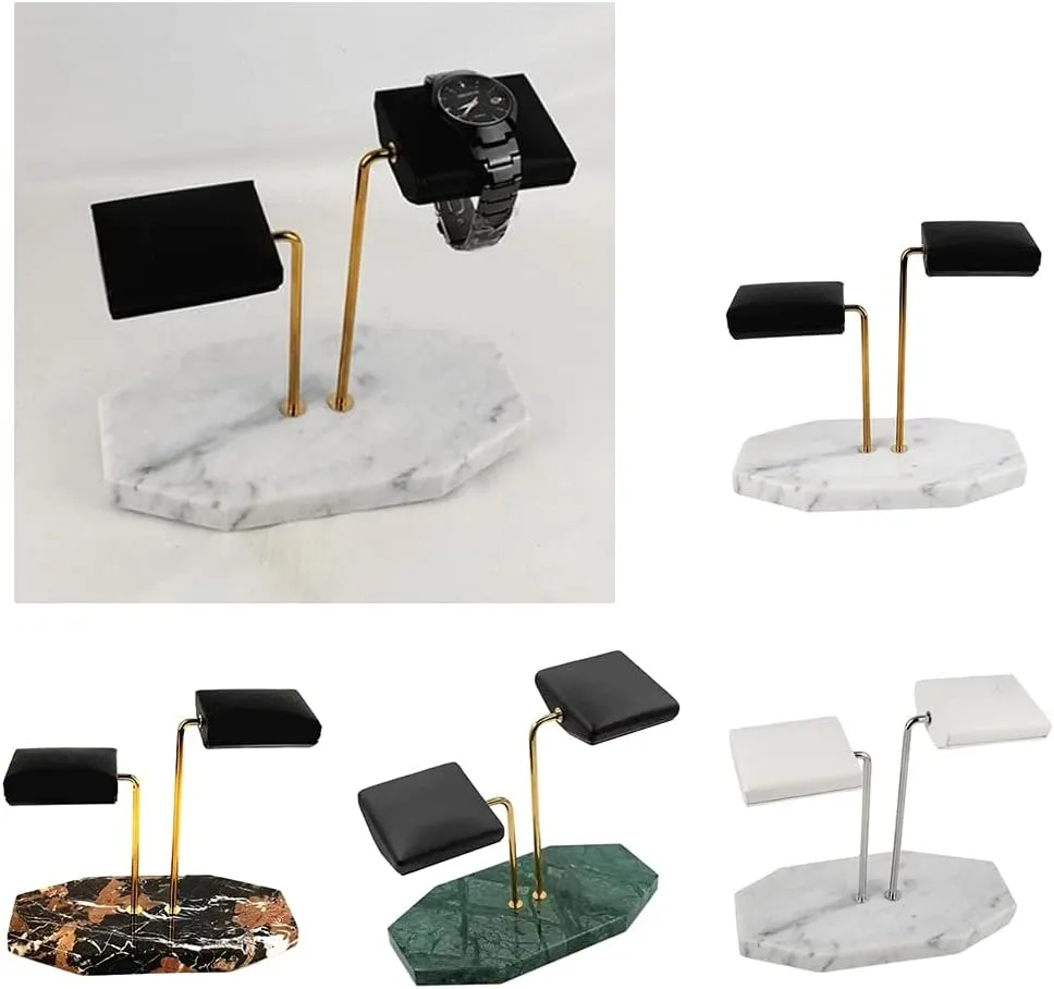Watch Stand Holder Metal Rod Display Props Bracelet Watch Display Jewelry Lengthen Placement Stand cement burgeon skeptical (Color : Black) Jewelry Stand Marble Base 