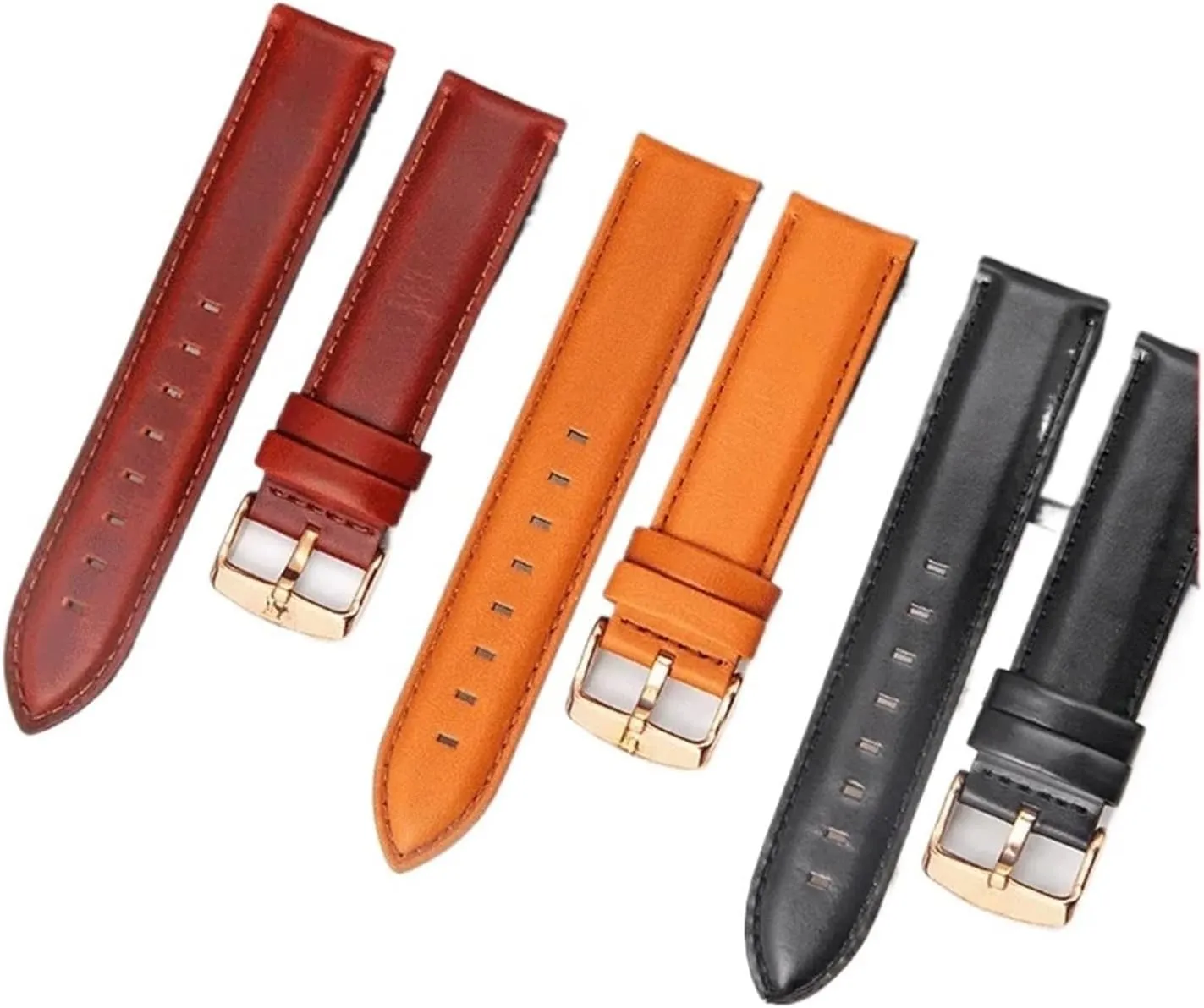 Watch Strap Compatible hypersensitive traffic summarization instruct gamma With DW Black White Quick Release Classic Cowhide Wrist 14 16 18 20 22mm CongYi Genuine Leather Men Women Crocodile Pattern 