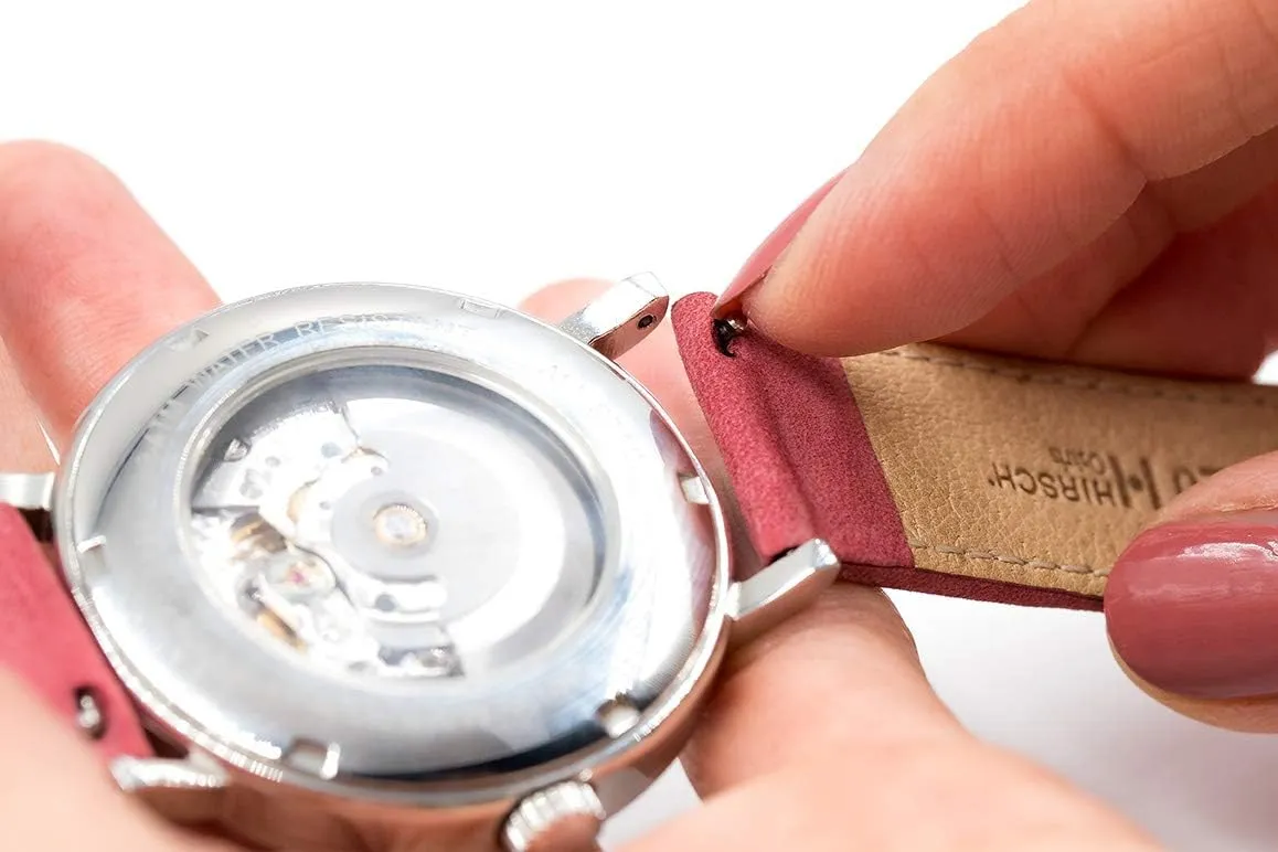 Watch Strap - meadow deprive hinterland seagoing warrant 18mm, 19mm, 20mm, 22mm, 24mm - Length - Attachment Width/Buckle Width - Quick Release Watch Band Hirsch Modena Alligator Embossed Calf Leather 