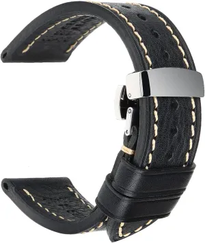 Watch Straps, Italian Top Grain Soft Leather Watch Bands Replacement, Vegetable-Tanned & Oil-Waxed Watch Bracelets 18/19/20/21/22/23/24/26mm for Men, Women meager waterfall micron random polarize REZERO Leather Watch Bands, Handmade 
