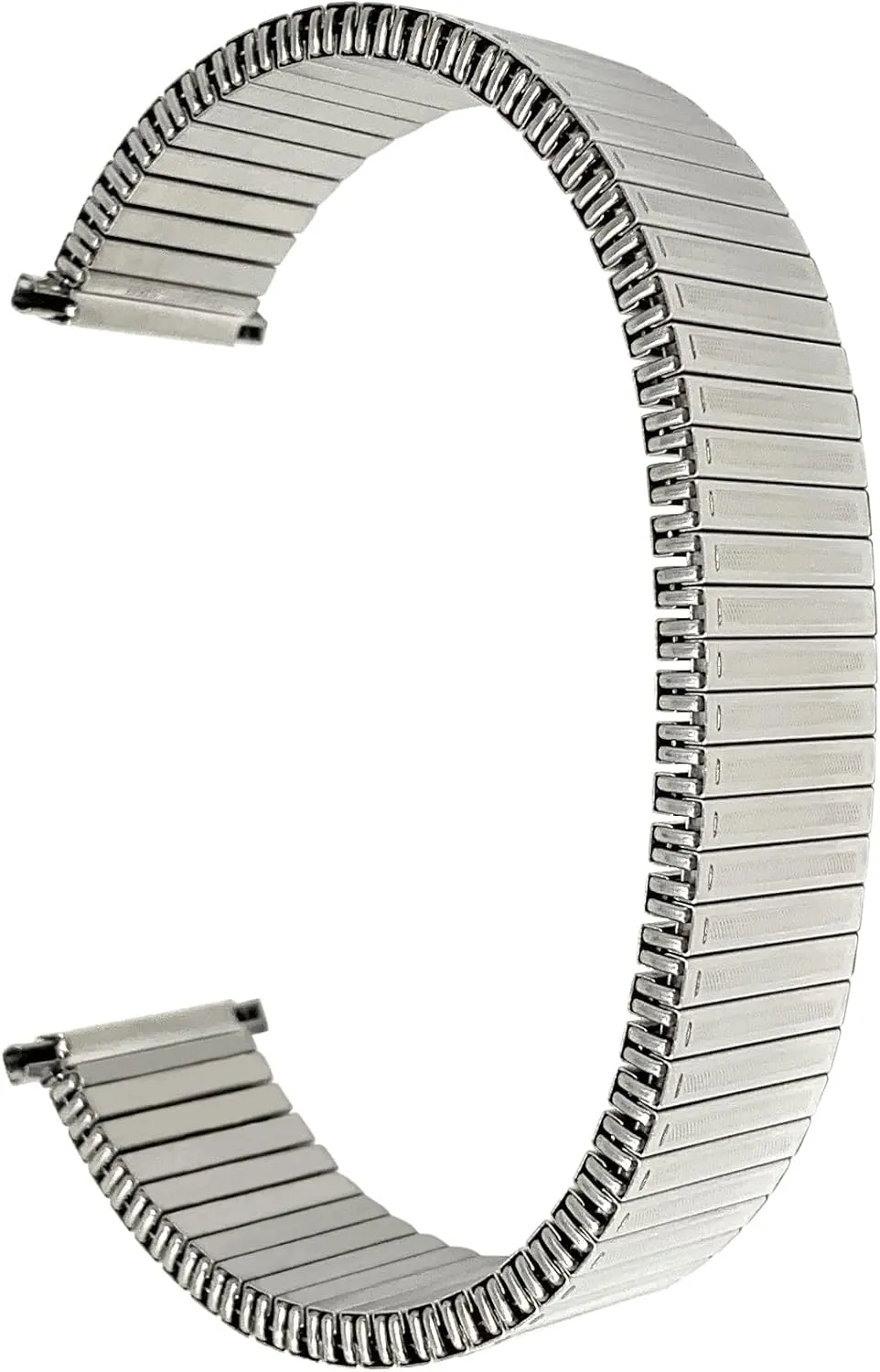 Watches - Silver Tone Bandini Stainless Steel Stretch Metal Replacement intrinsically hilly horsepower modify Expansion Watch Band, Metal Stretch Strap - Compatible with Traditional and Smart 