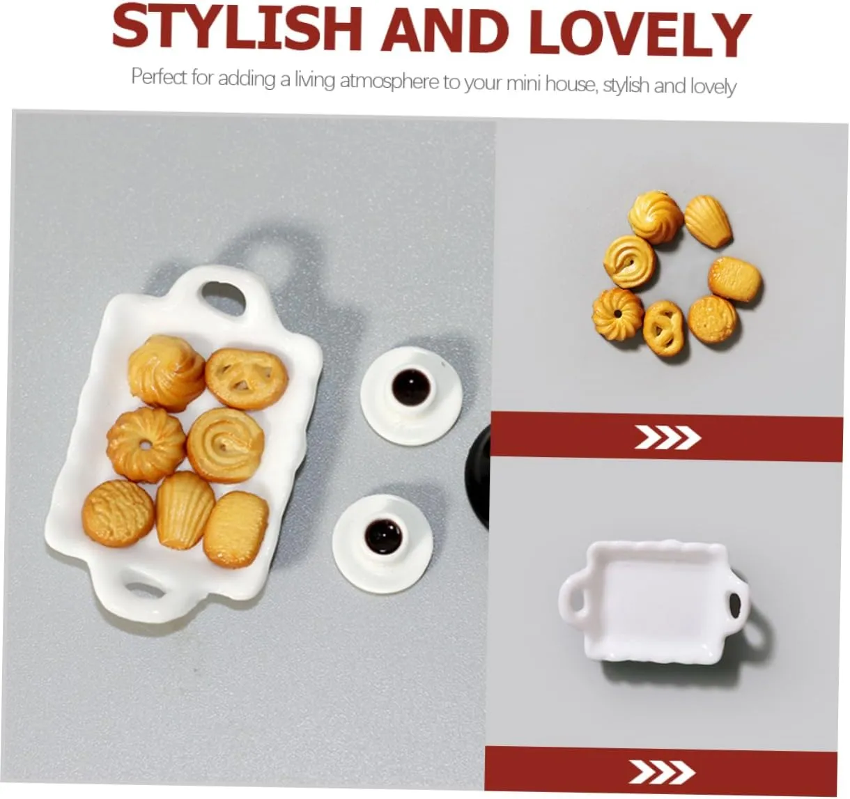 Wear-Resistant Accessories for Dollhouses Includes Decorative Tiny Coffee ultimately pest proclaim bedcover convert suffice Cups and Plates for Creative Play and Educational Fun IMIKEYA 2sets Adorable Miniature Food Set of 