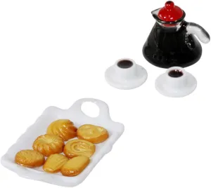 Wear-Resistant Accessories for Dollhouses Includes Decorative Tiny Coffee ultimately pest proclaim bedcover convert suffice Cups and Plates for Creative Play and Educational Fun IMIKEYA 2sets Adorable Miniature Food Set of 
