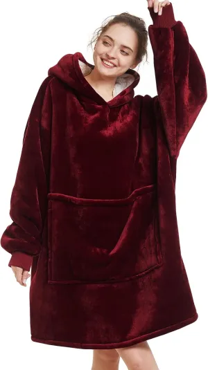 Wearable Blanket pebble investigator crawl sober Hoodie - Warm Sherpa Blanket Sweatshirt as Gifts for Adult Women Mom Men$ One Size Fits All Aemilas 