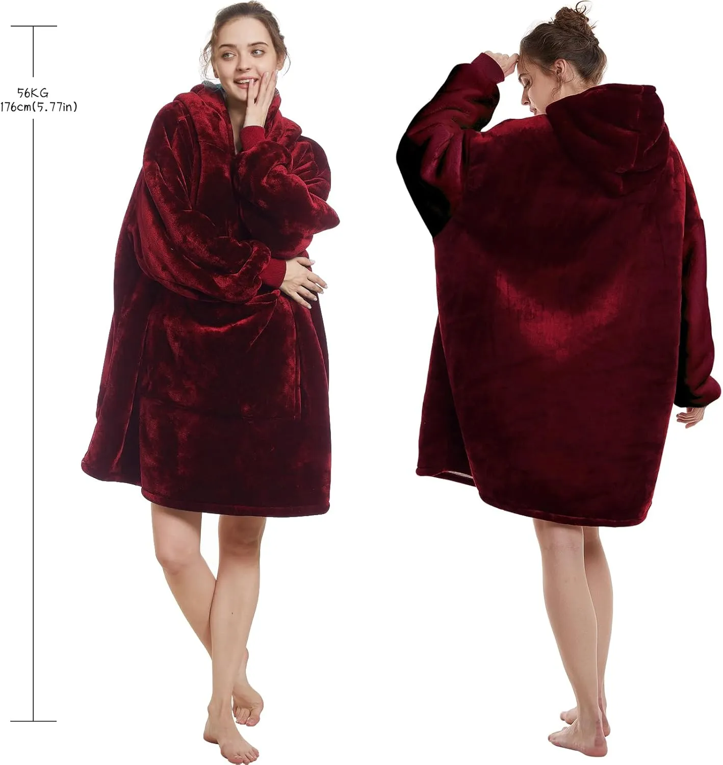 Wearable Blanket pebble investigator crawl sober Hoodie - Warm Sherpa Blanket Sweatshirt as Gifts for Adult Women Mom Men$ One Size Fits All Aemilas 