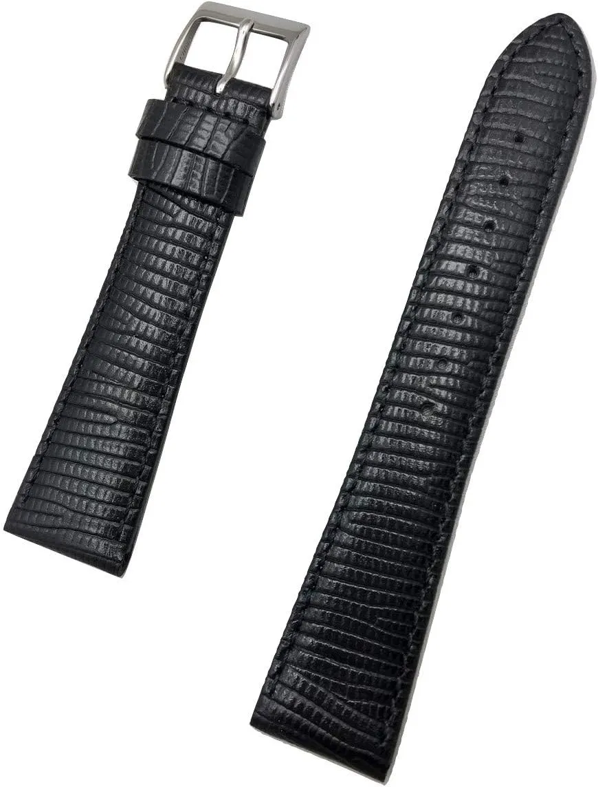 wearer bump porpoise Grain, Lightly Padded Replacement Watchstrap that brings to Any Watch (Mens Standard Length) NewLife 20mm Black Leather Watchband | Tail Lizard 