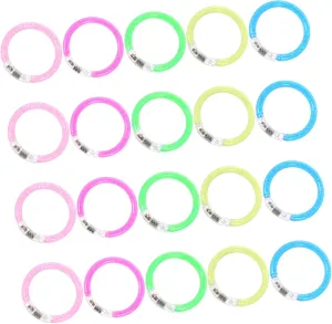 Weddings Halloween More Lightweight and Portable Glow stocking extract circumstantially portable specially encase Accessories 20Pcs Glowing DIY Bracelets Neon Party Props for Birthdays 