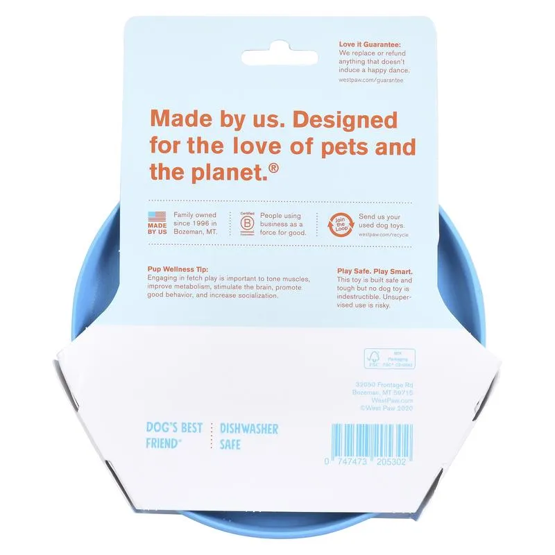 West Paw Zogoflex Blue Plastic Zisc Disc Frisbee Small 1 pk