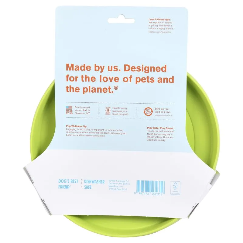 West Paw Zogoflex Green Plastic Zisc Disc Frisbee Large in. 1 pk