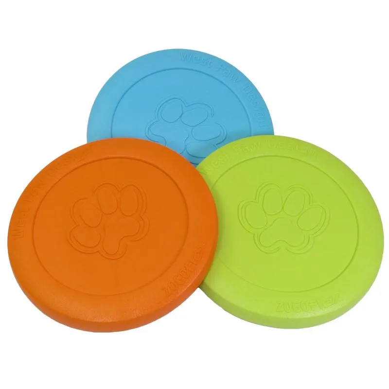 West Paw Zogoflex Green Plastic Zisc Disc Frisbee Large in. 1 pk