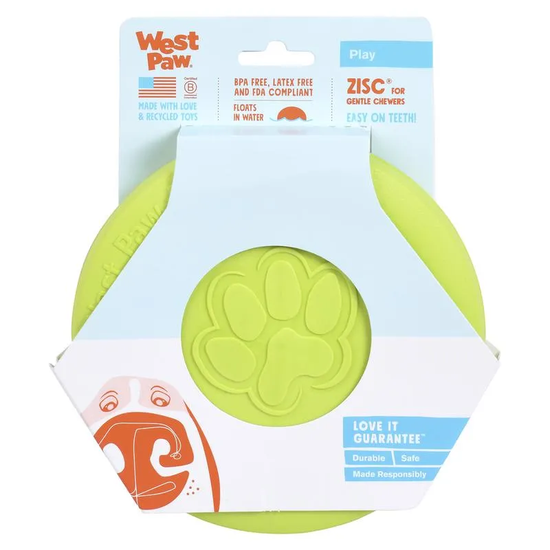 West Paw Zogoflex Green Plastic Zisc Disc Frisbee Small 1 pk