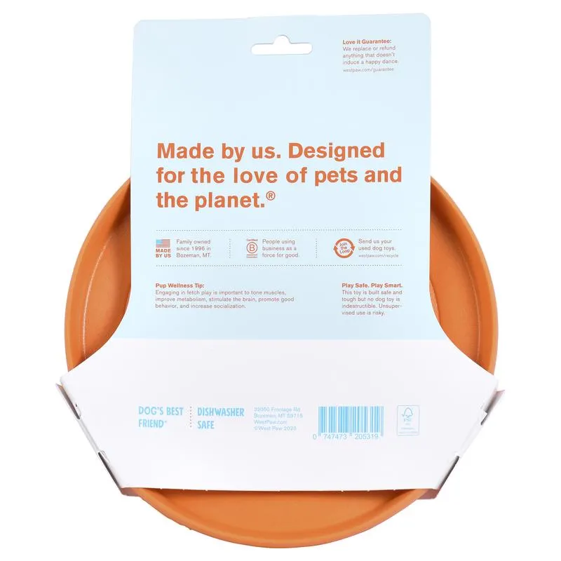 West Paw Zogoflex Orange Plastic Zisc Disc Frisbee Large in. 1 pk