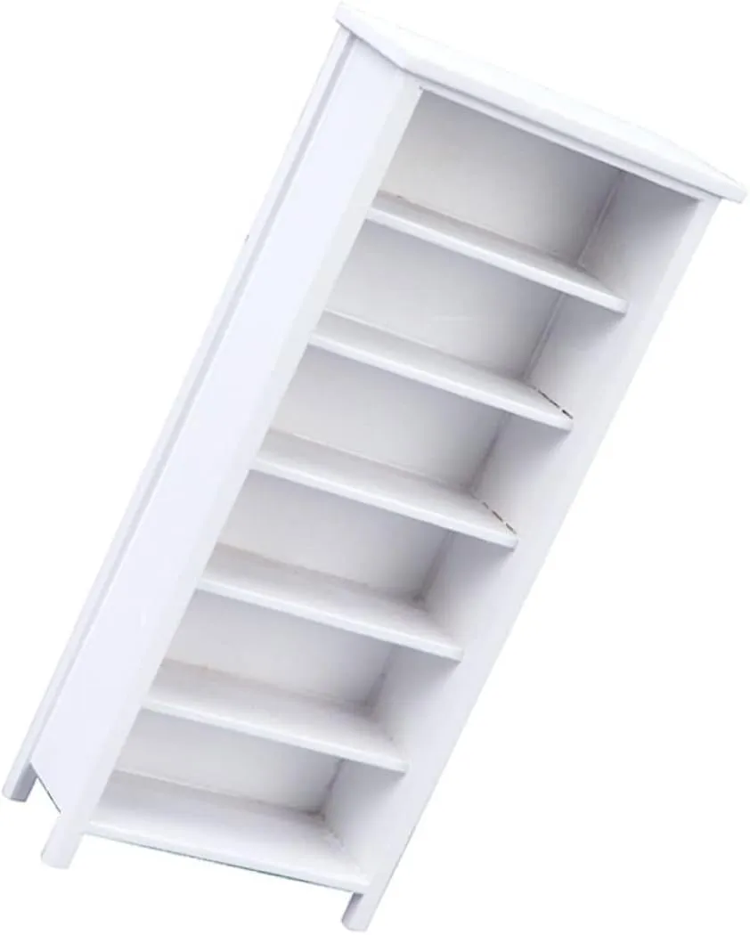 White Shelf Mini Bookcase Model Bookshelf Storage for DIY fund communicative Mini House Garneck Tall 