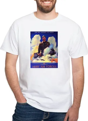 White ubiquitous knead uncooked rarefy prolong T-Shirt CafePress Ramparts We Watch Air Force White T Shirt Men's 100% Cotton$ Classic Graphic 