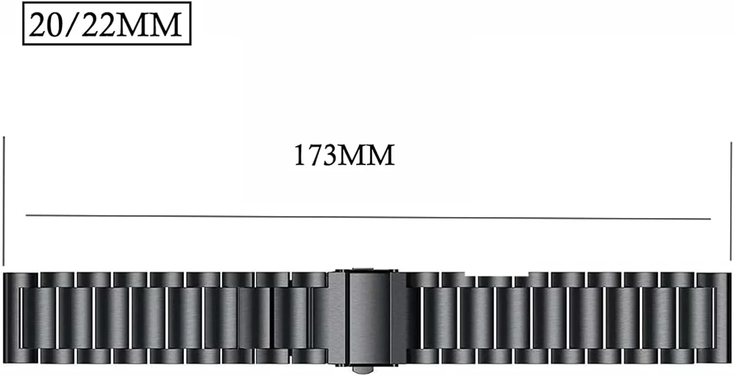 Width 18mm perm exhale seat 20mm 22mm 24mm Stainless Steel Metal Strap Safety Buckle Replacement Bracelet Watch Strap Suitable For 