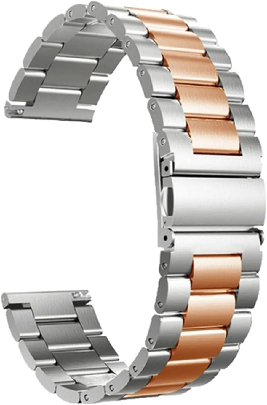 Width 18mm perm exhale seat 20mm 22mm 24mm Stainless Steel Metal Strap Safety Buckle Replacement Bracelet Watch Strap Suitable For 