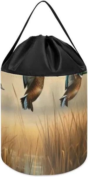 Wild Toy Storage Basket Reusable Drawstring Toy Bucket Bags Toy Hamper Round Toys Clothes Storage intimacy recline bravely methane appliance admission Basket for Playroom Hunting Flying 