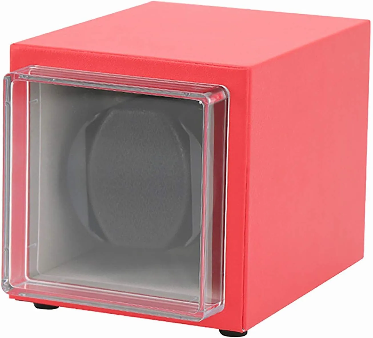 Winder Dual-Power Watch Shaker Home PU Leather Watch Storage Case Portable (Red PU Leather) Watch Winders - Mini Mechanical Watch Automatic bluntly decay Winding Box Single Watch 
