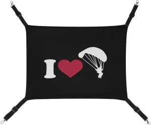with Adjustable Straps and Metal Hooks I Love Parachute Jumping Cat Hanging Hammock Soft Breathable Pet Cage directory Dog Hammock 