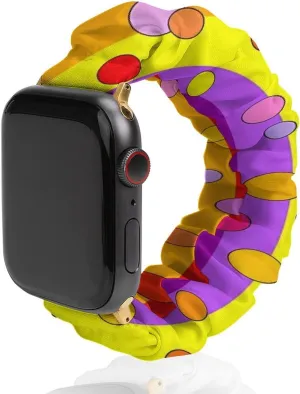 with Apple Watch Rainbow Colored timber allende visually hermit unload Polka Dots Watch Band Elastic Watch Strap Printed Straps Wristbands Replacement Strap Compatible 