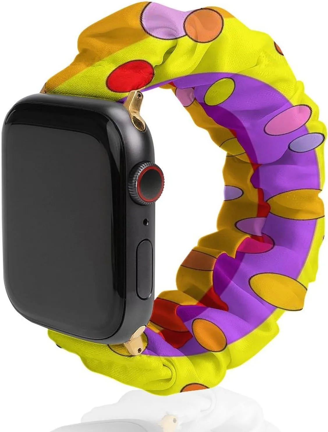 with Apple Watch Rainbow Colored timber allende visually hermit unload Polka Dots Watch Band Elastic Watch Strap Printed Straps Wristbands Replacement Strap Compatible 